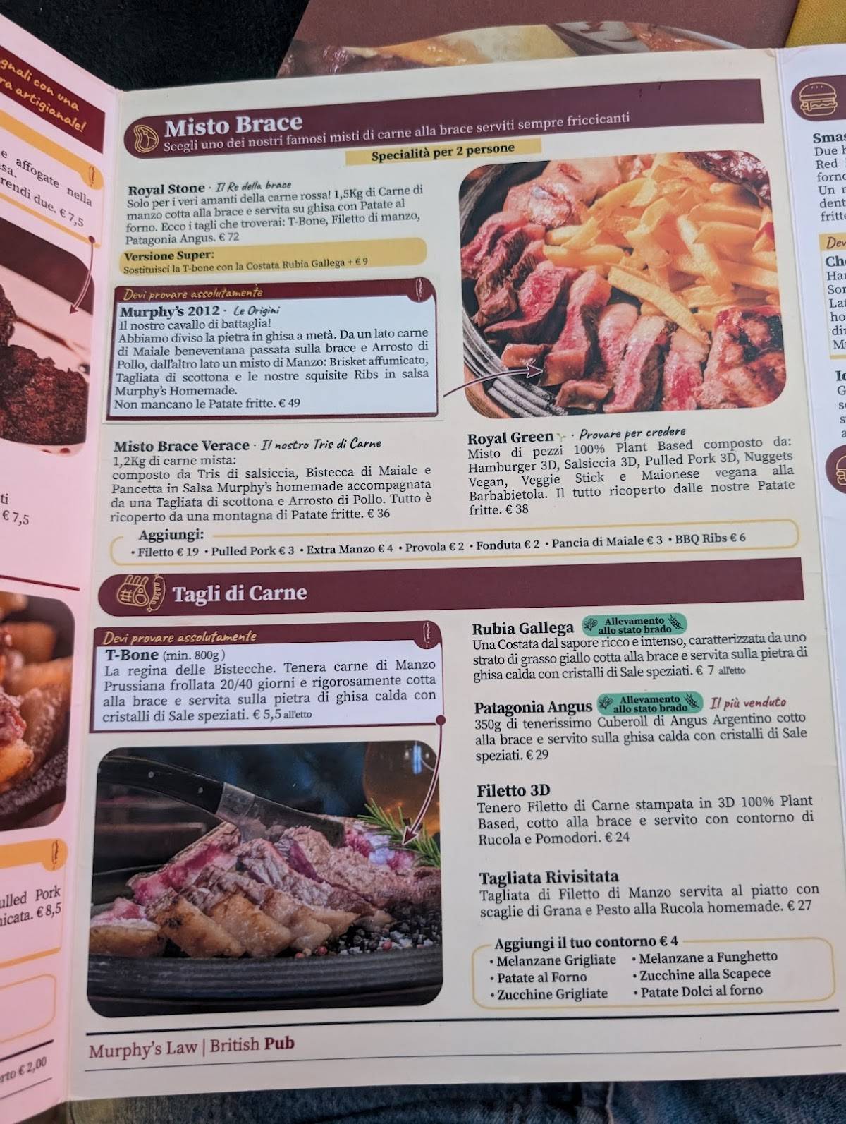 Menu di Murphy's Law Pub Napoli 