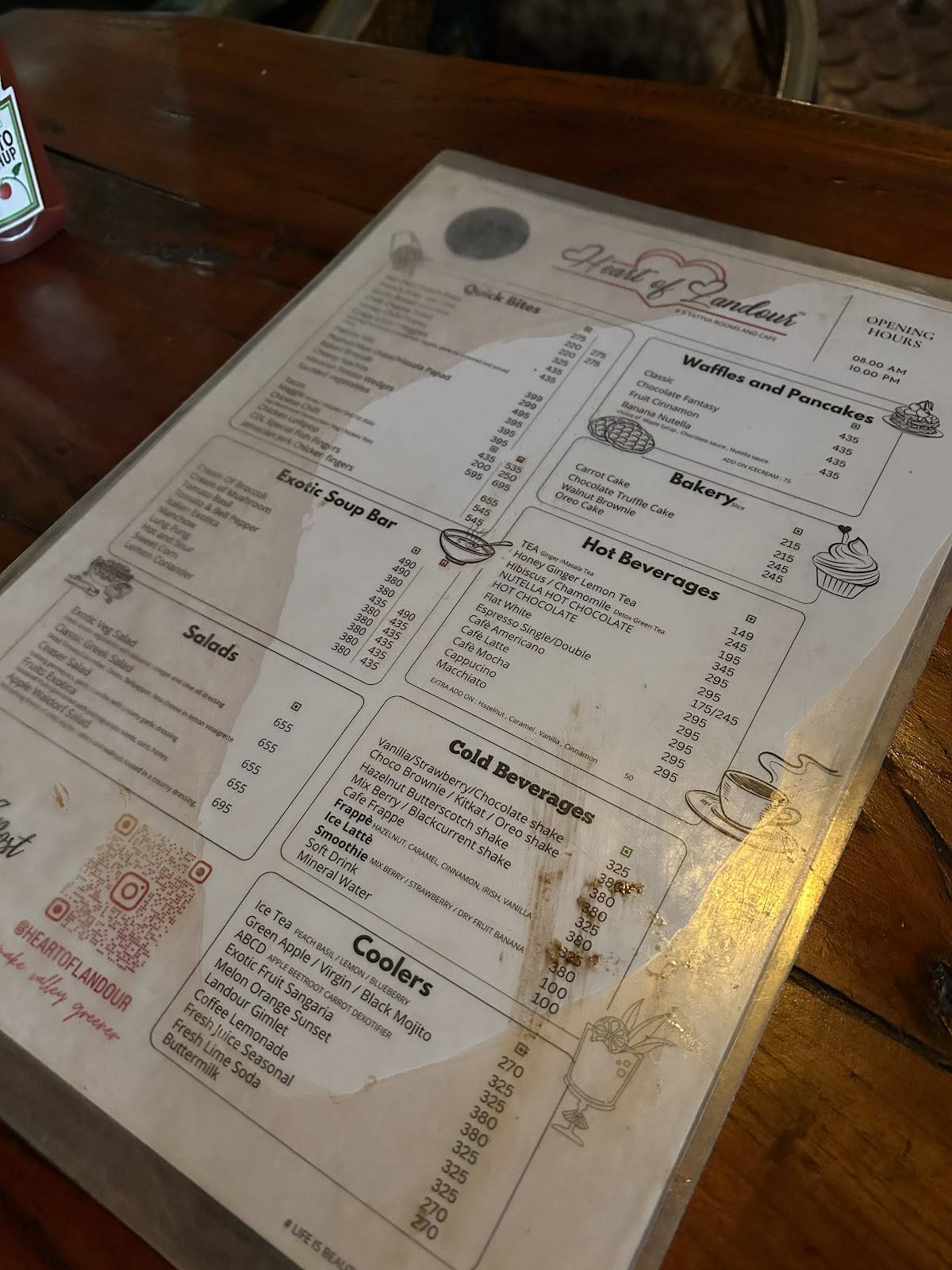 Heart Of Landour Cafe & Hotel menu