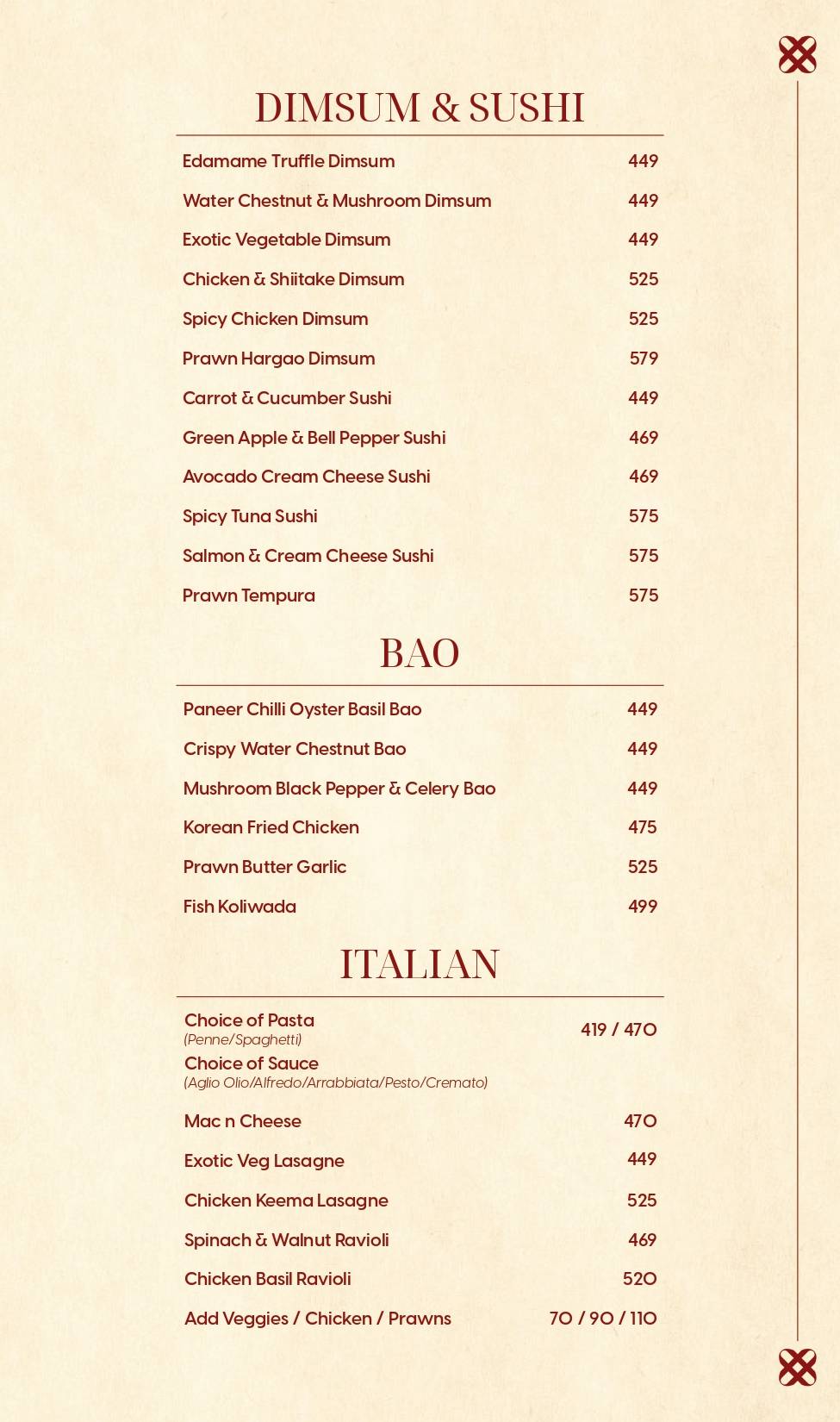 MyOhMy menu