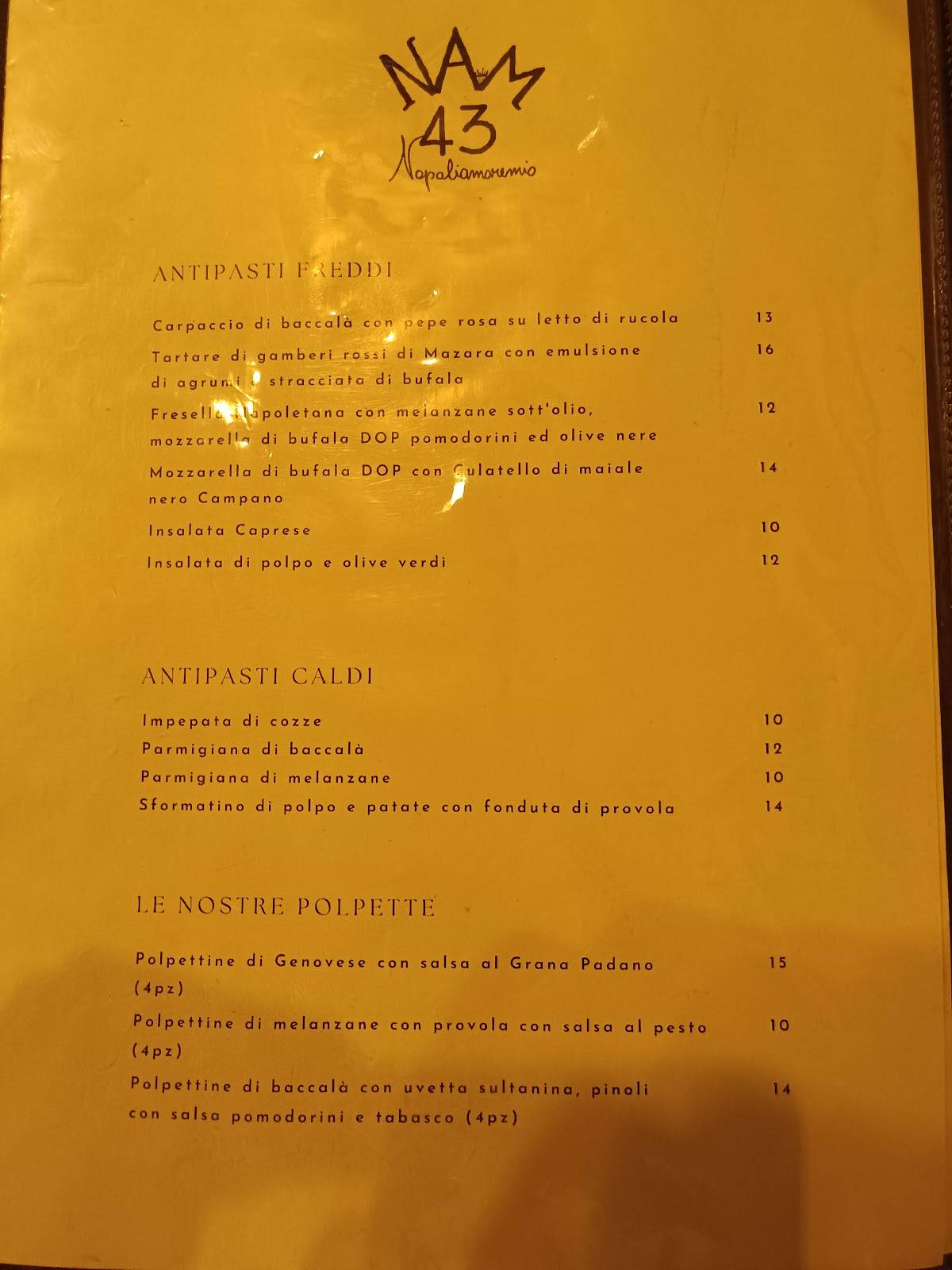 Menu di NAM43 