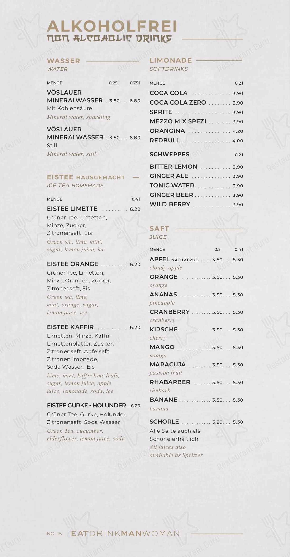 Основное меню pour NU RESTAURANT dans Berlin