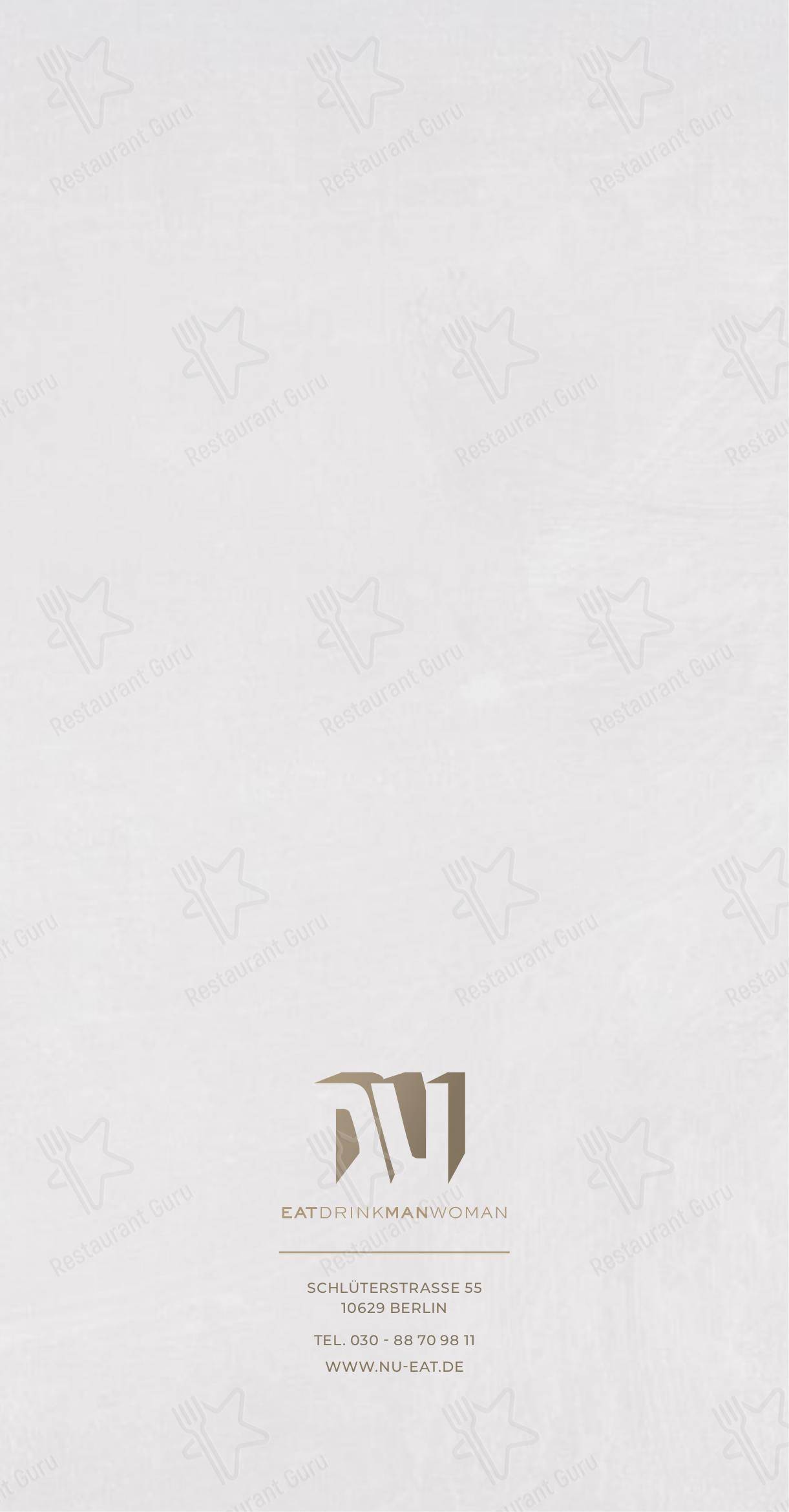 Menu pour NU RESTAURANT - 菜单