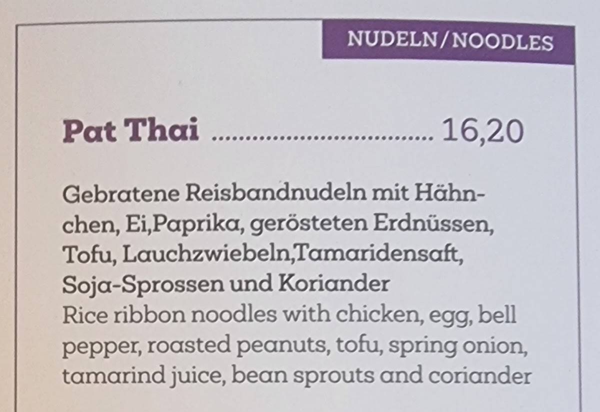 Menu de NU RESTAURANT