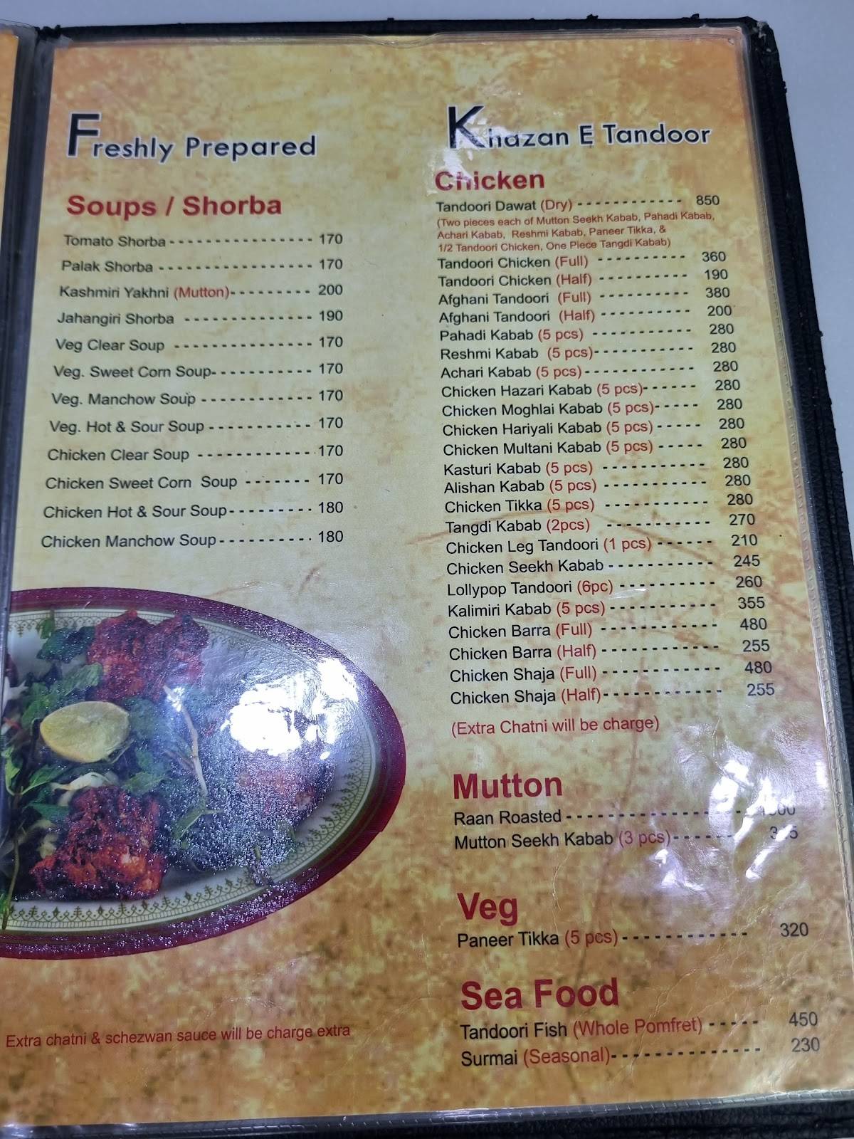 Naaz Hotel Family Restaurant menu