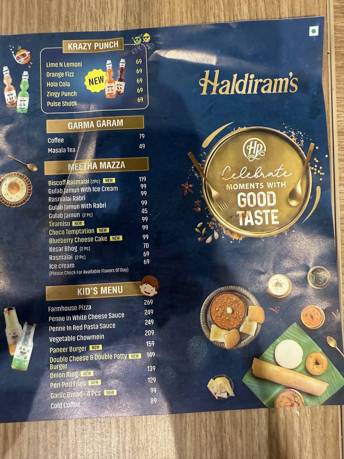 Haldiram's menu