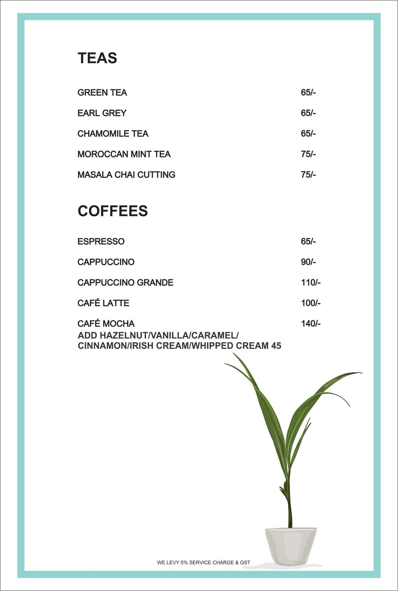 Mocha - Cafe & Bar menu