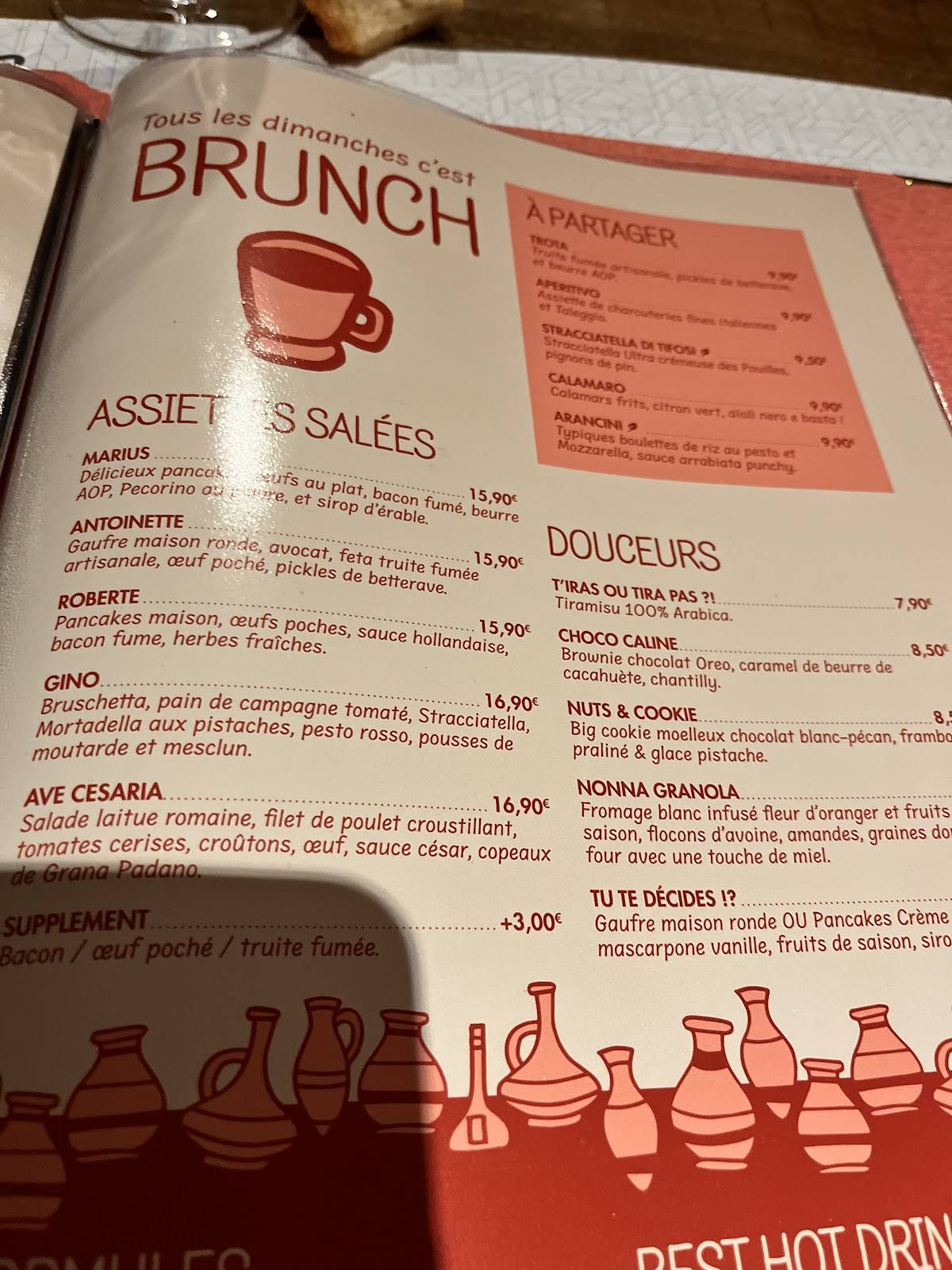 Menu de Suzette&Gino