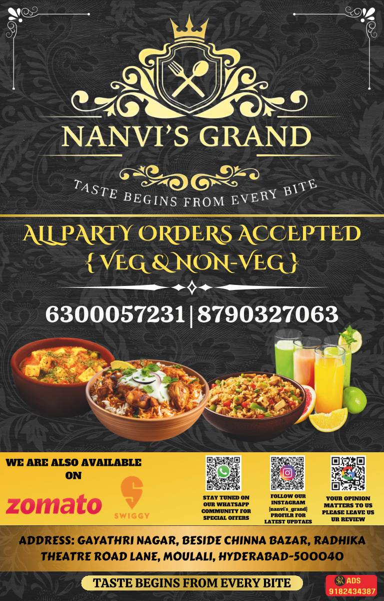 Nanvi's Grand menu