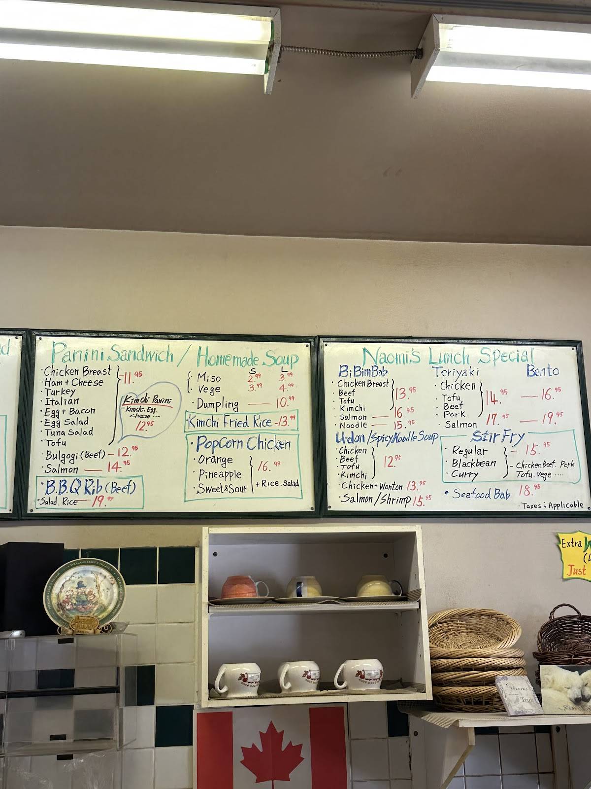 Menu de Naomi