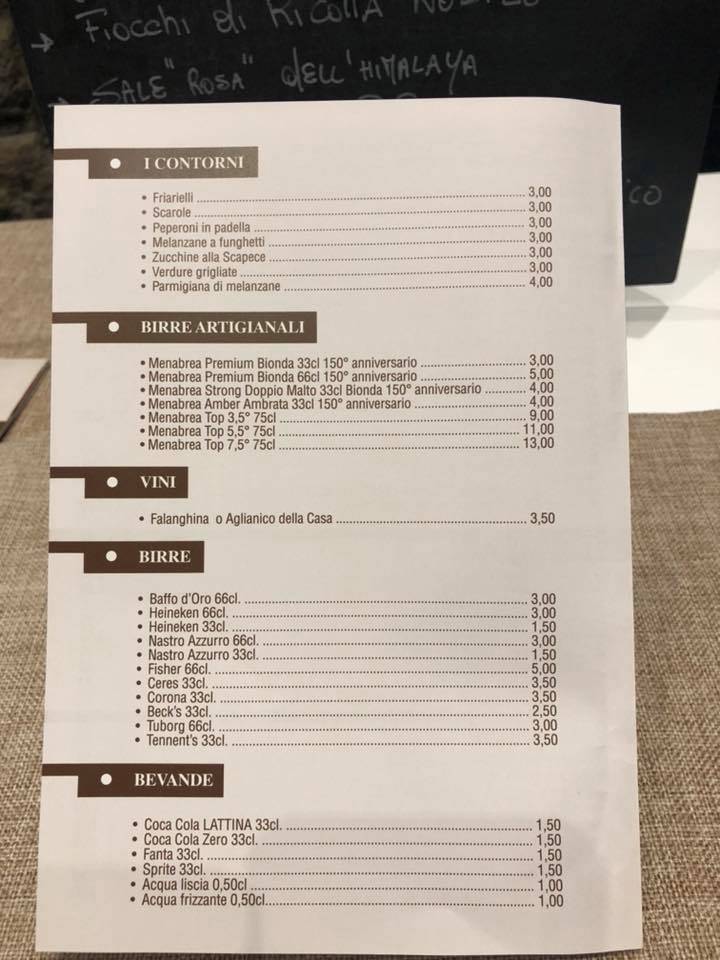 Menu di Fermento 