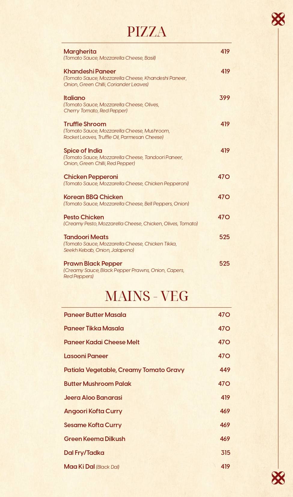 MyOhMy menu