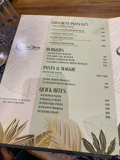 Nature Farm Pehowa menu