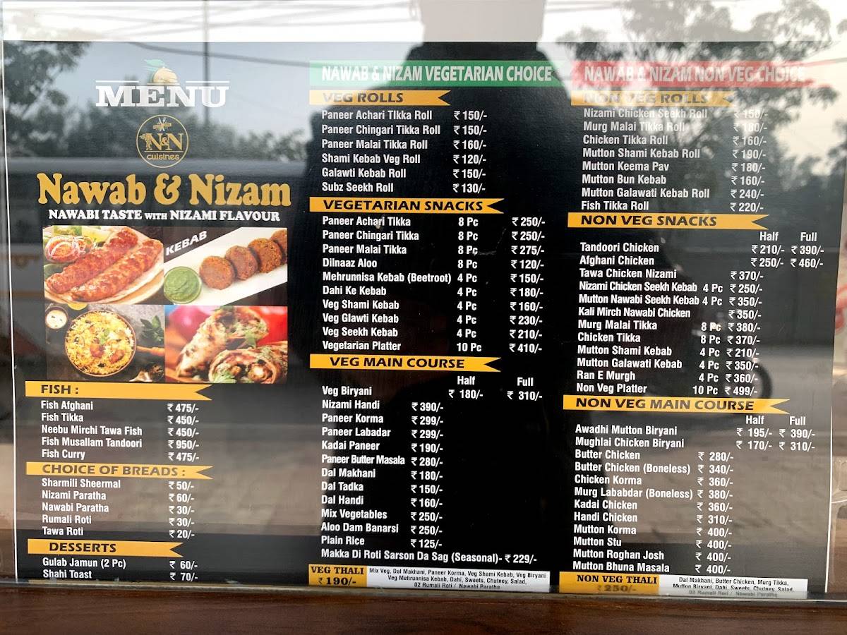 Nawab & Nizam menu