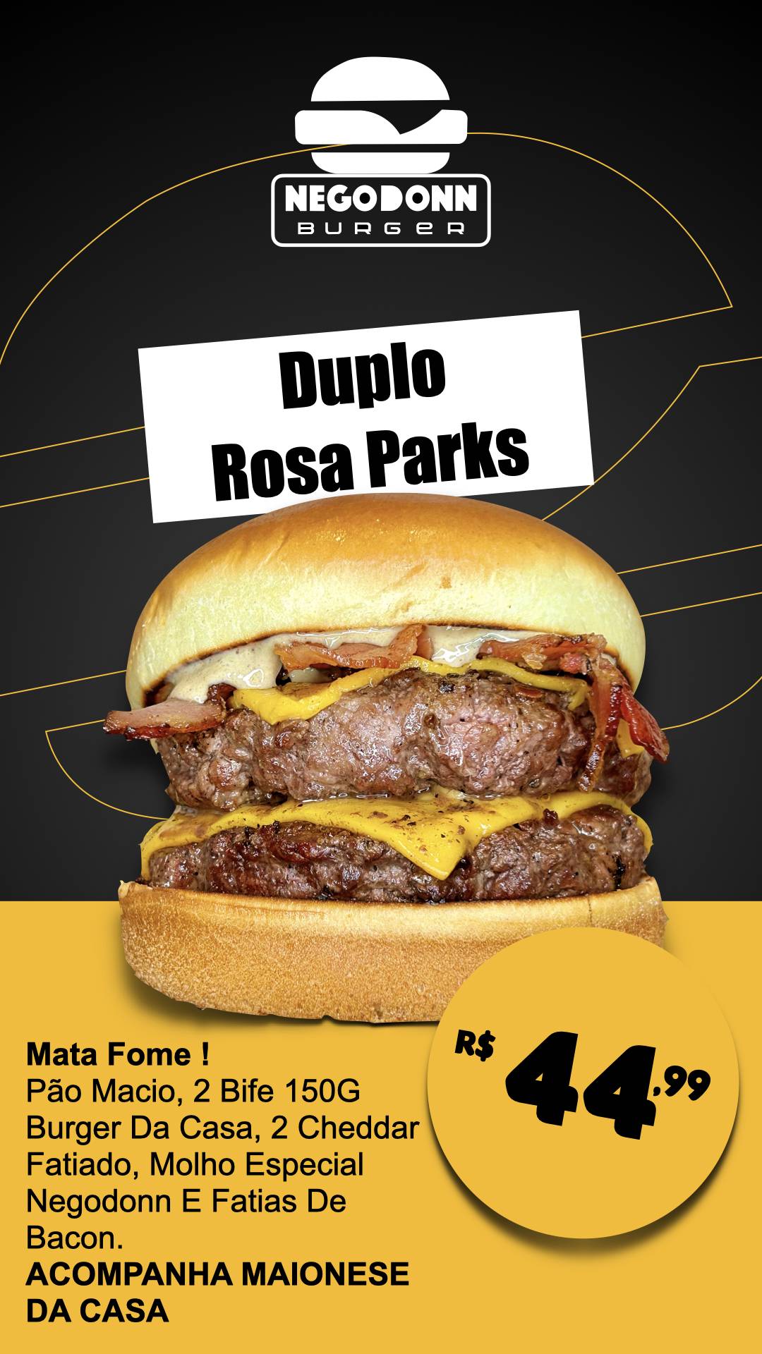 Negodonn Burger cardápio