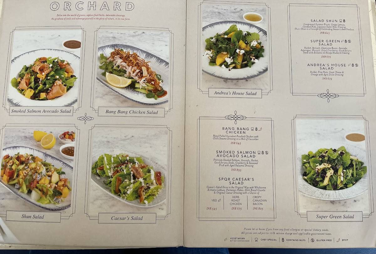 Andrea's Bar & Brasserie menu