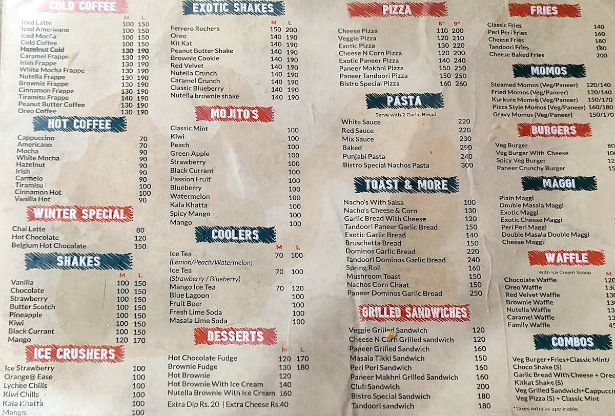 Bistro 57 menu