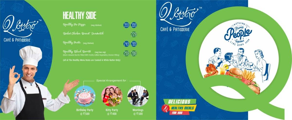 Q Bistro Café and Patisserie menu