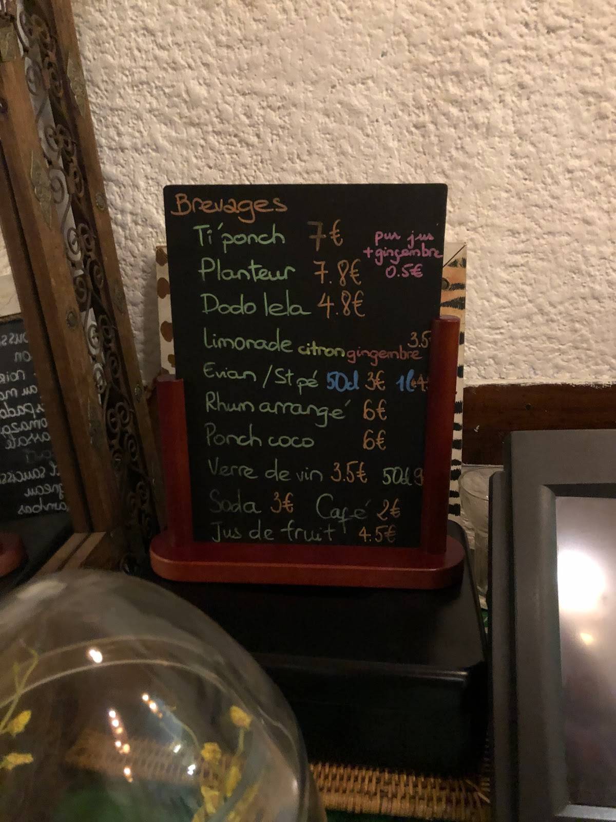 Menu de Le Barachois