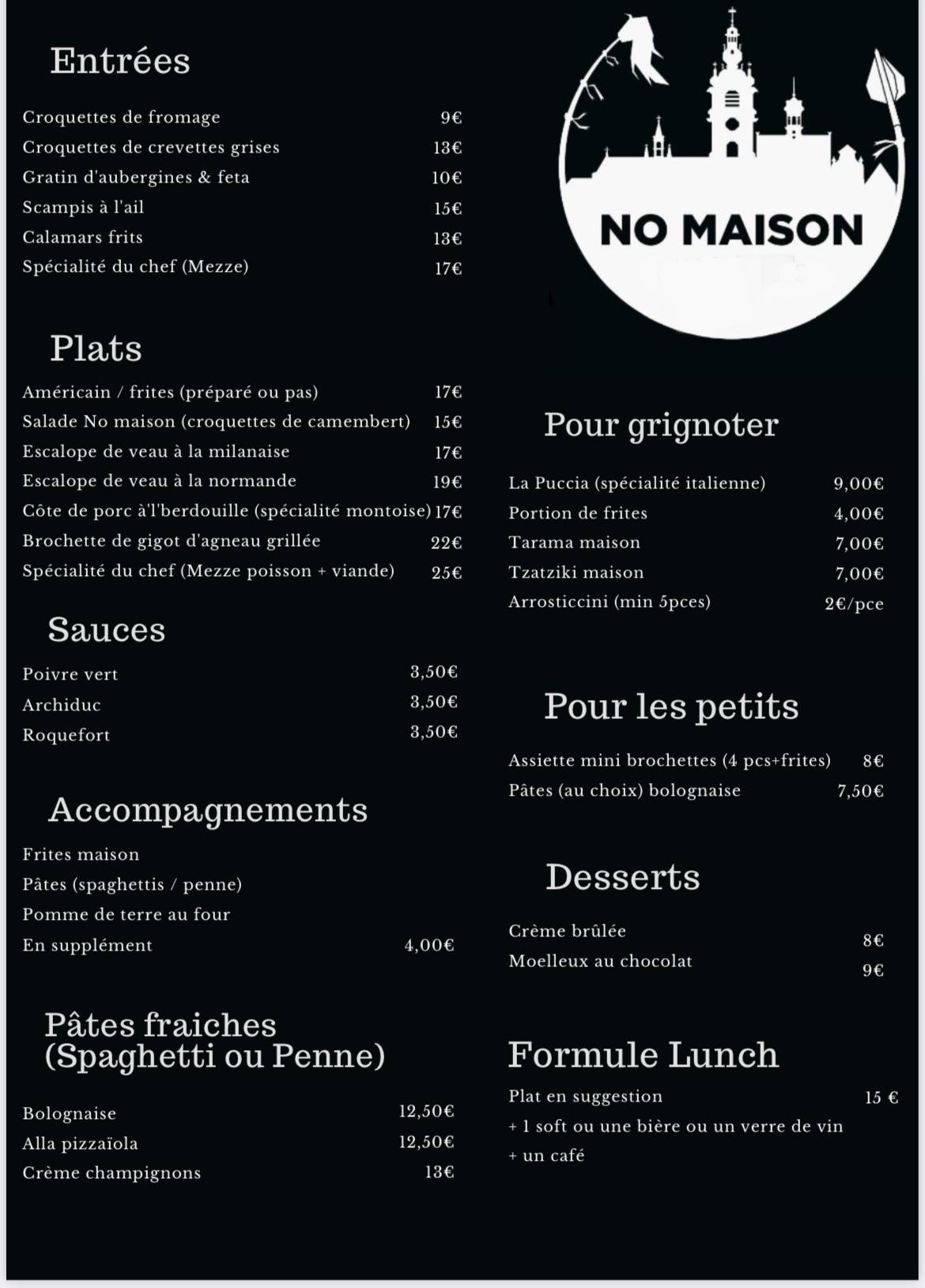Menu de No Maison