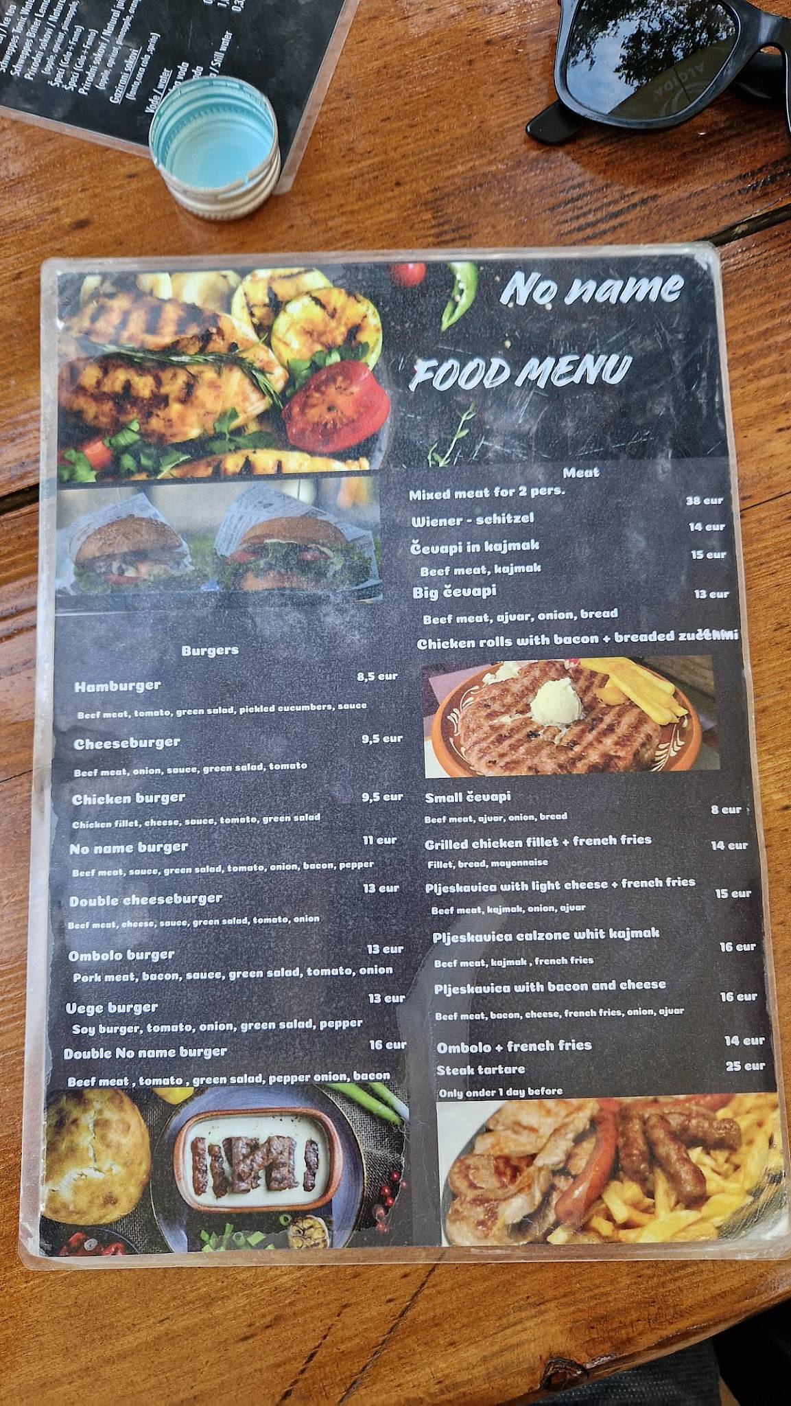 Menu at No Name restaurant, Lovrečica