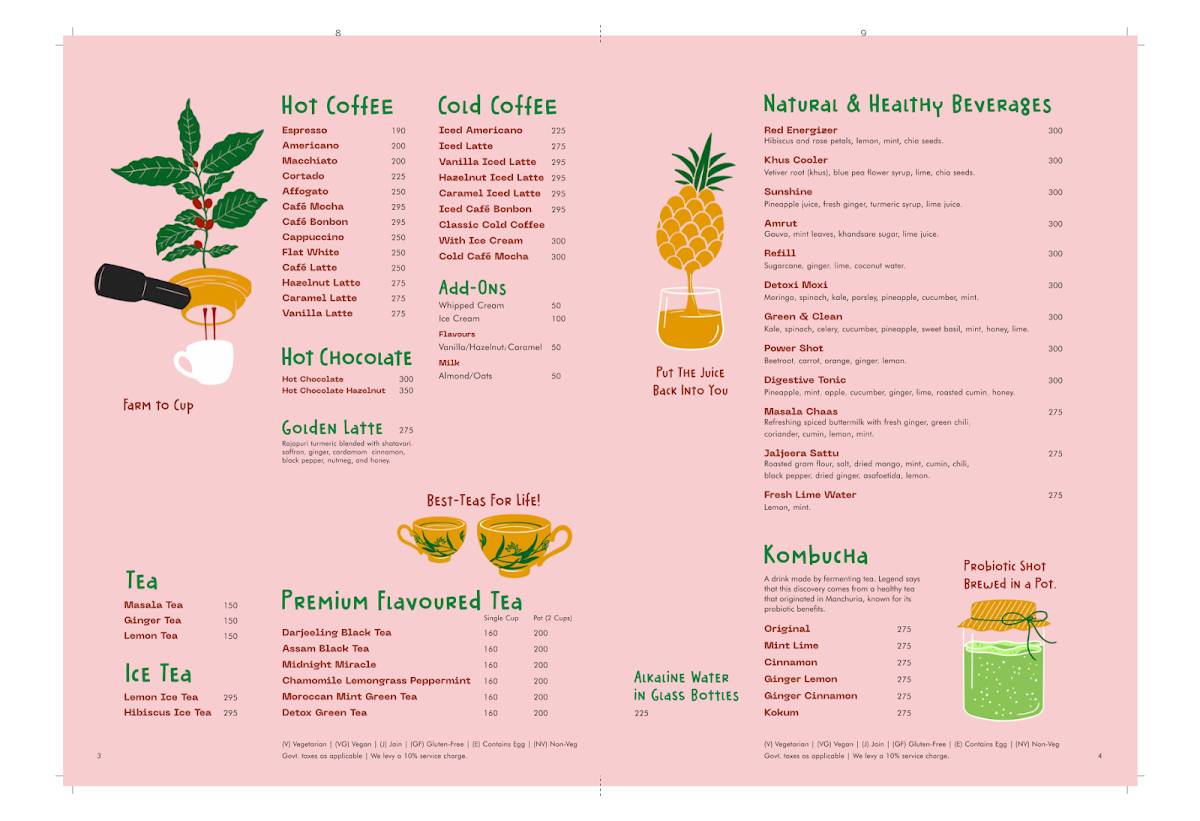 Nude Food Cafe menu