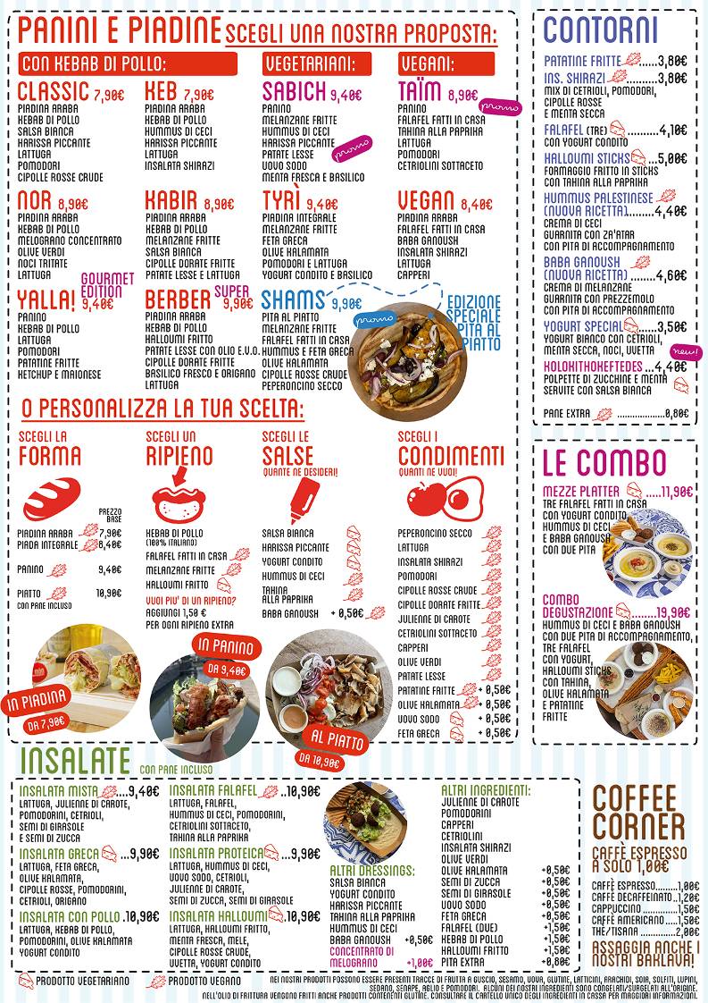 Menu de Nun Taste of Middle East