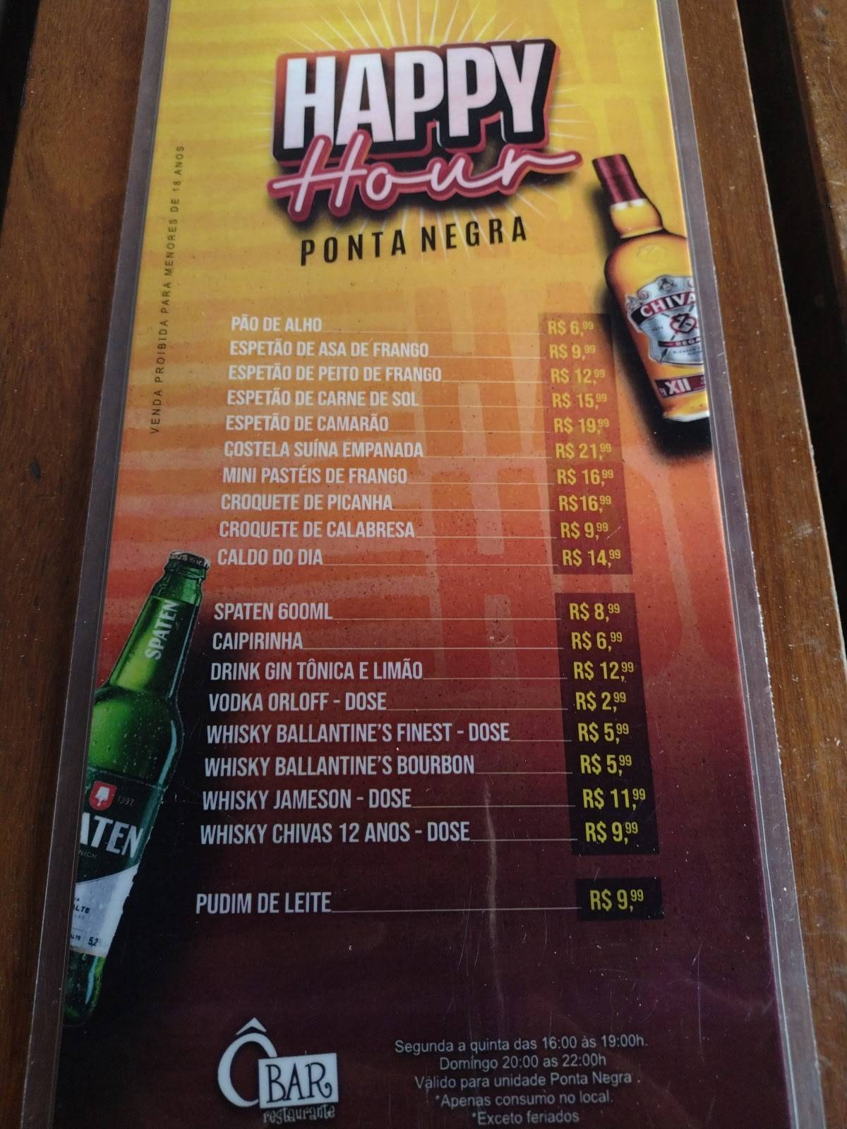 Ô Bar - Ponta Negra cardápio