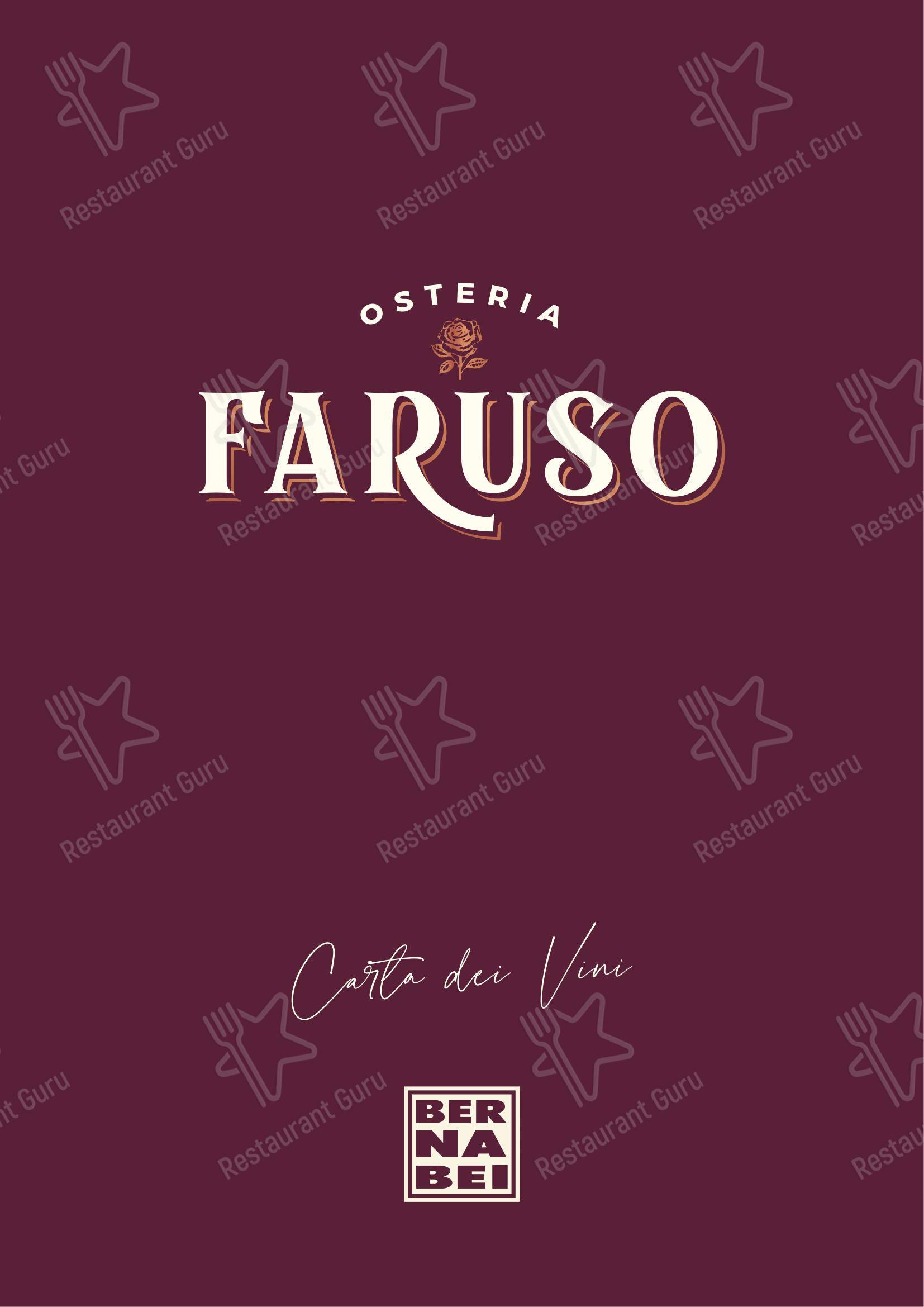 Menu bar per OSTERIA FARUSO in Roma