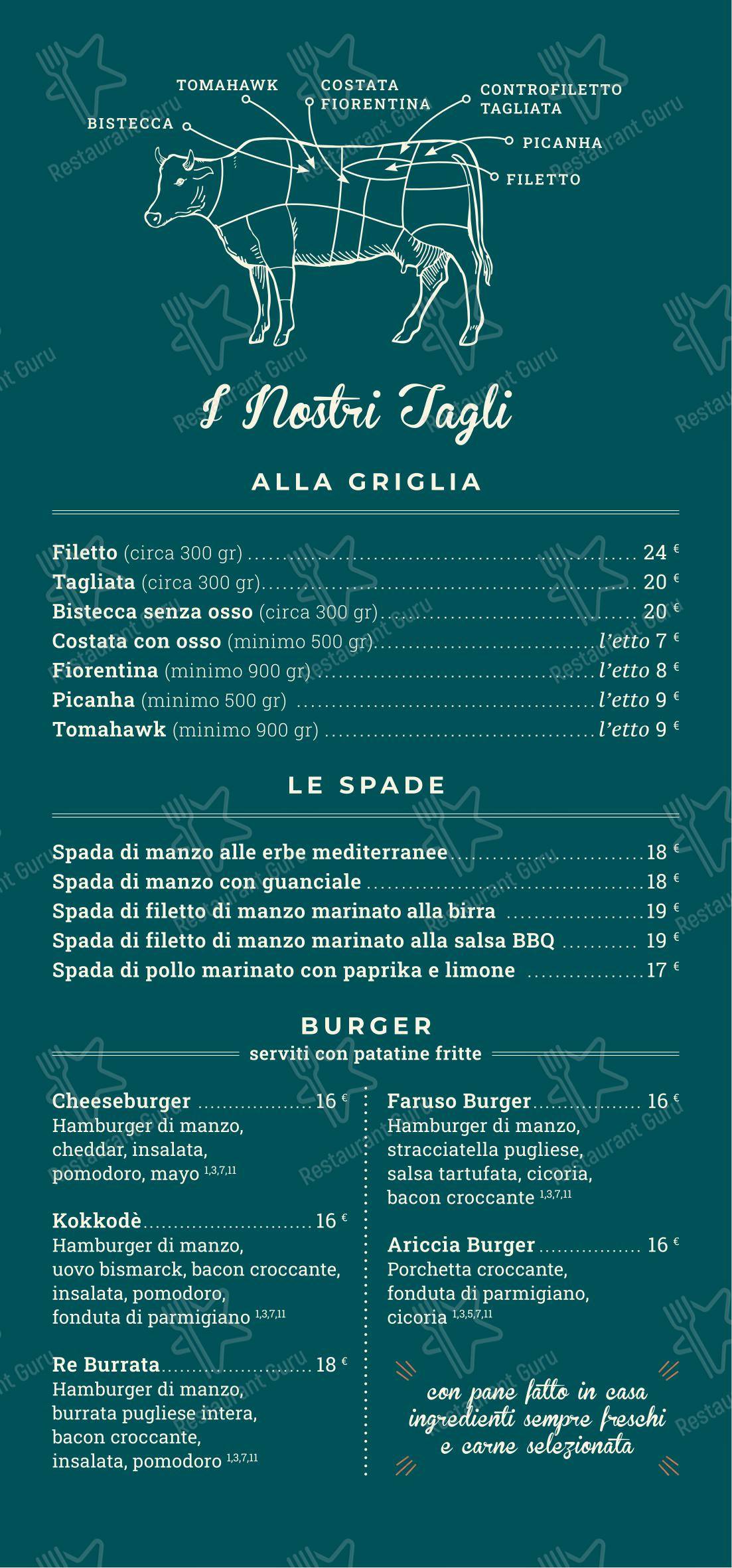 Menu di OSTERIA FARUSO - 菜单