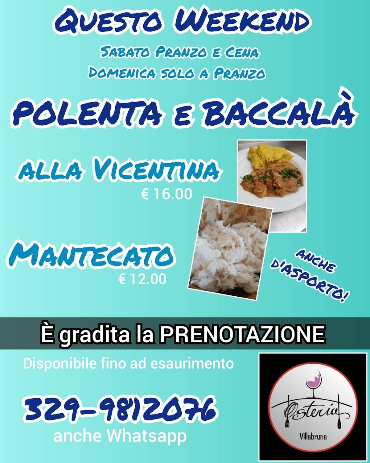 Menu di OSTERIA VILLABRUNA 