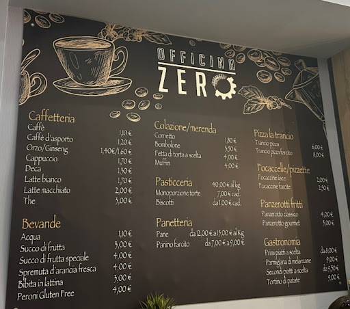 Menu di Officina Zero 