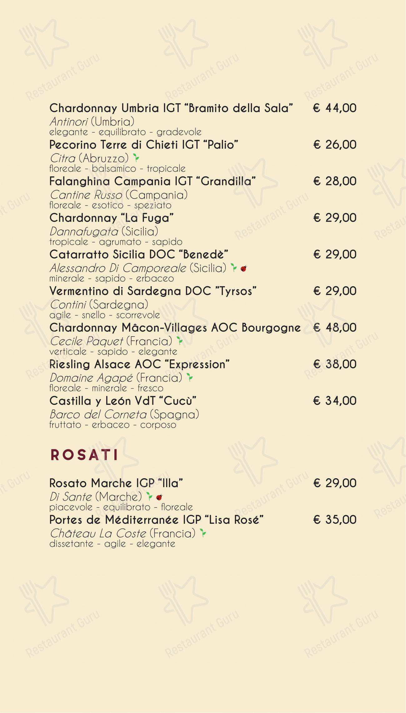 Menu di Officina del Riso Marghera - Menu bar