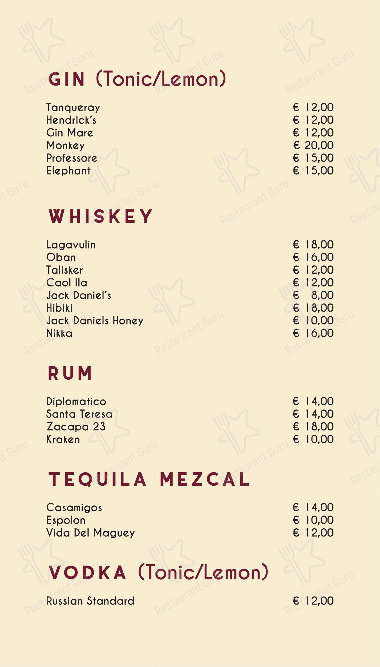 Menu bar per Officina del Riso Marghera ristorante