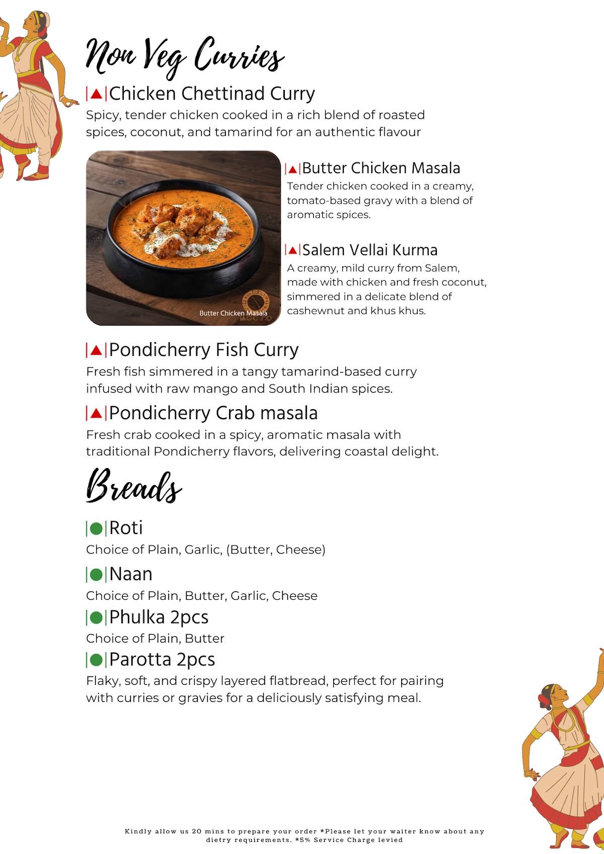 Oh Pondi! menu