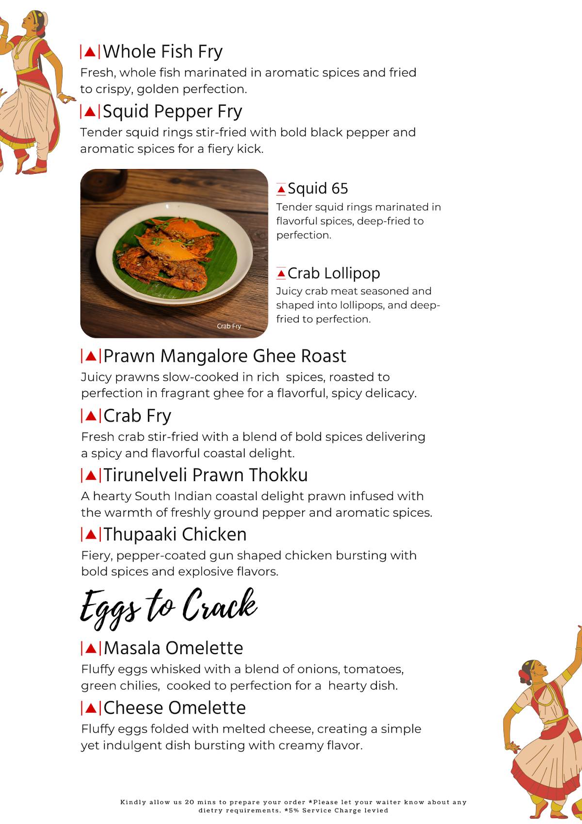 Oh Pondi! menu