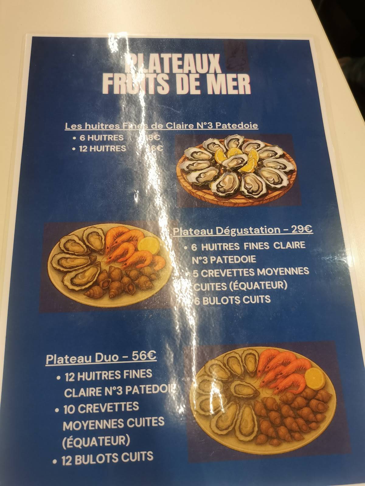 Menu de Oscar