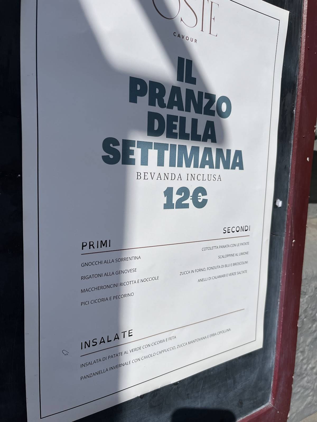 Menu di 'Oste Cavour - Ristorante Roma Prati 