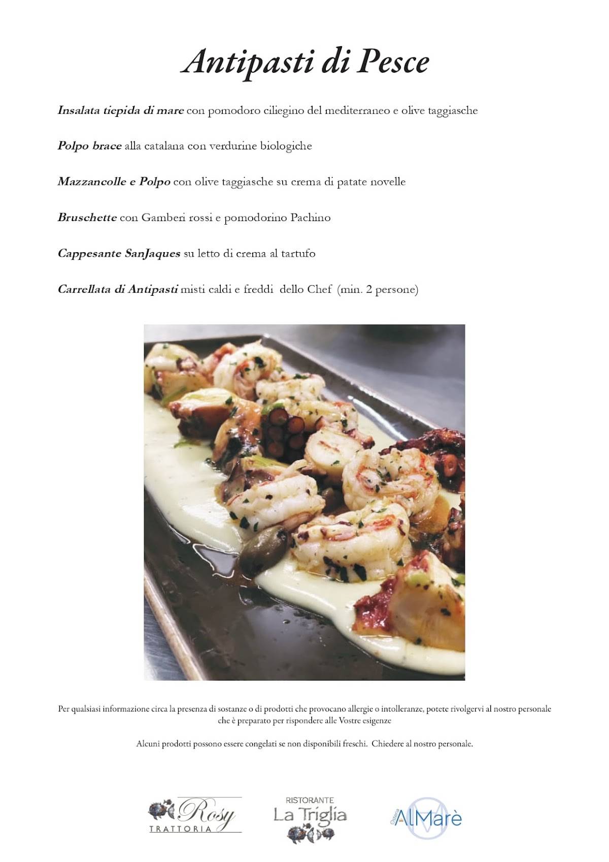 Menu di Osteria Almarè 