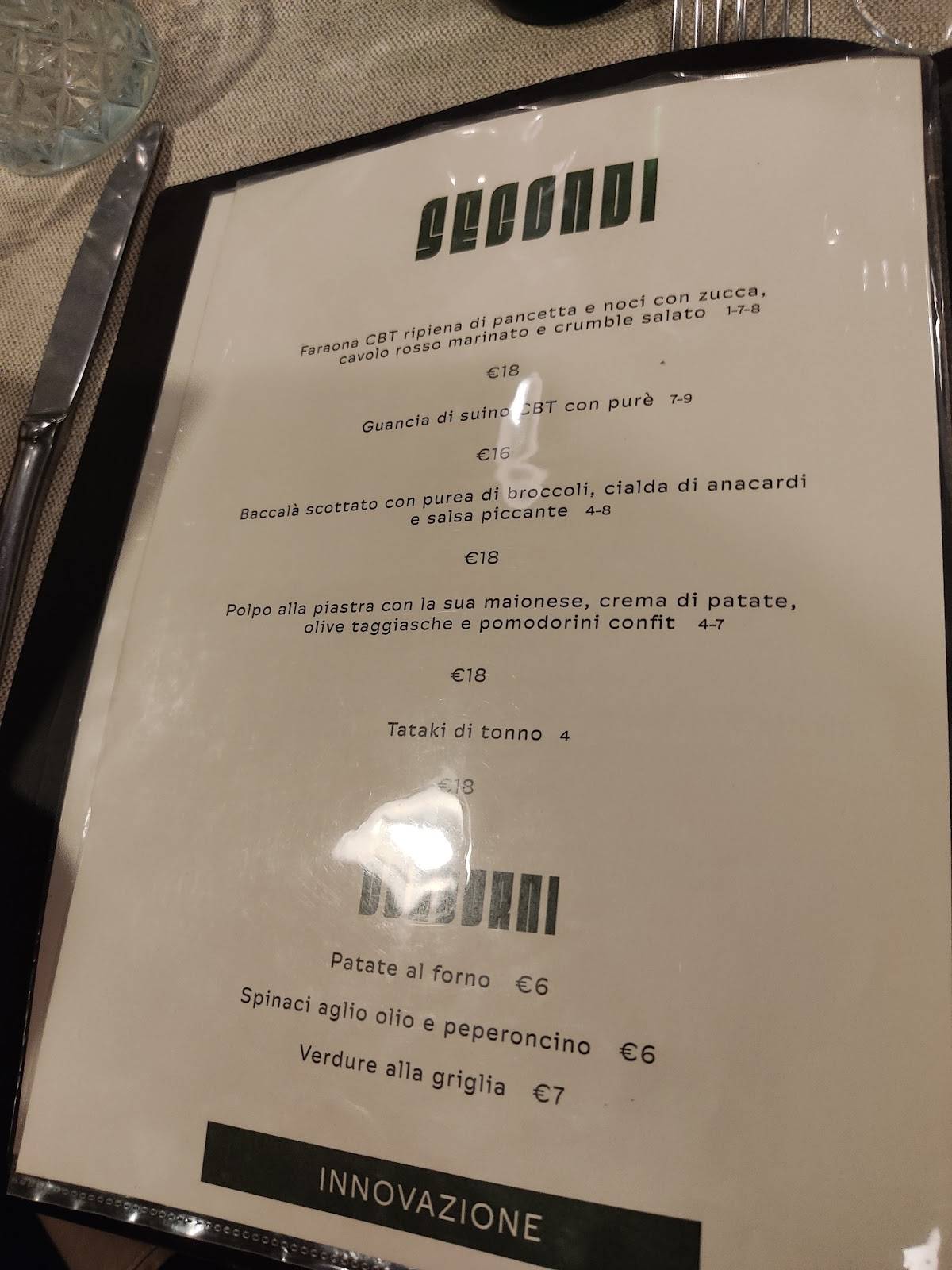Menu di Osteria Il Cannone dal 1900