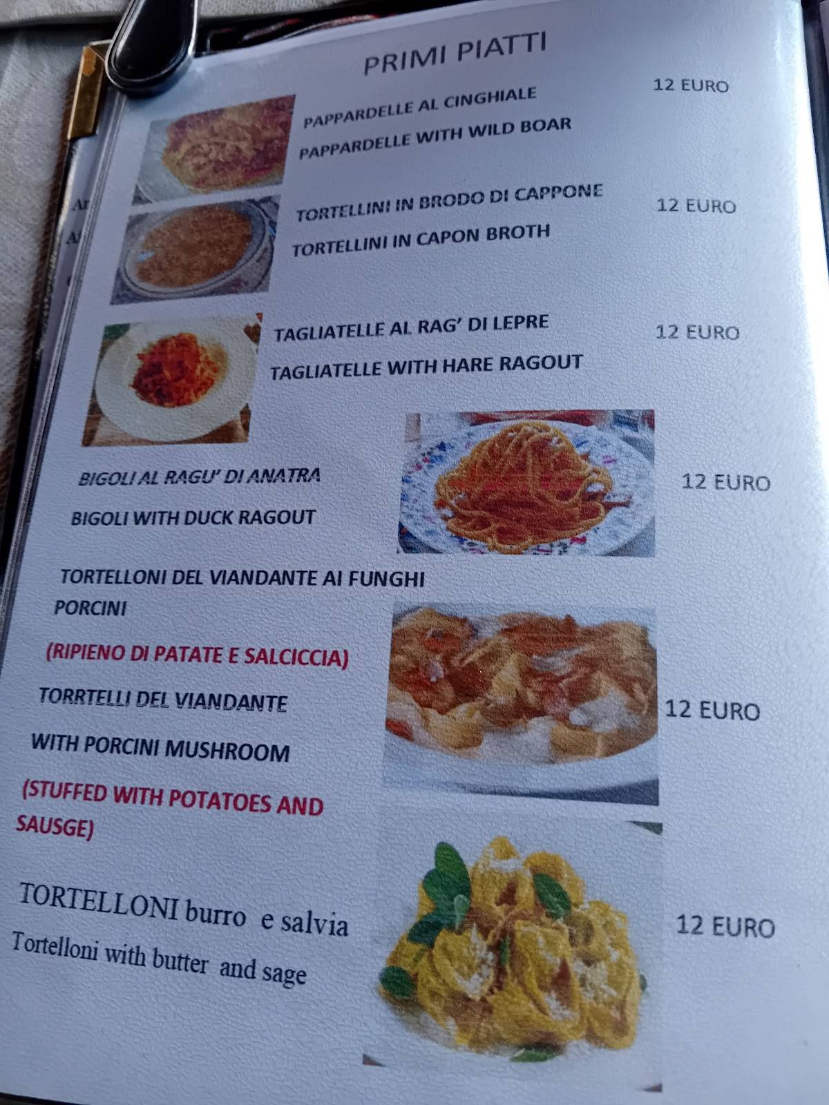 Menu di Osteria Emiliana 