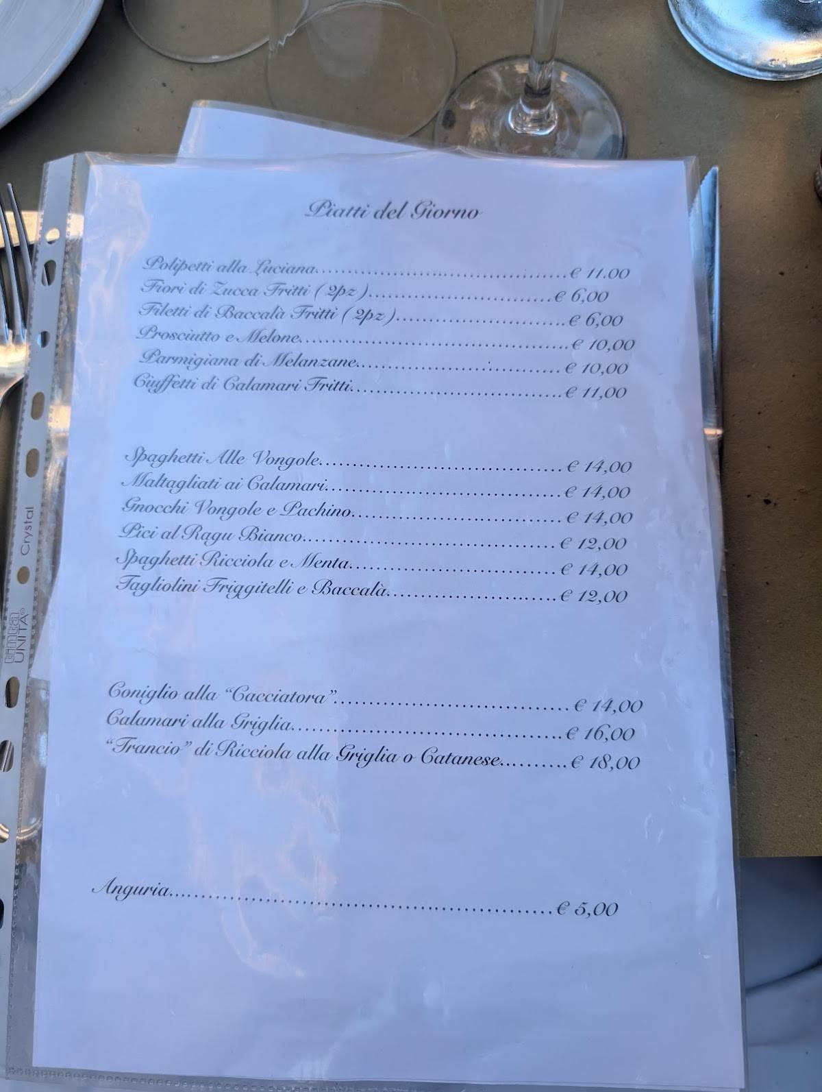 Menu di Osteria da Zi Umberto 