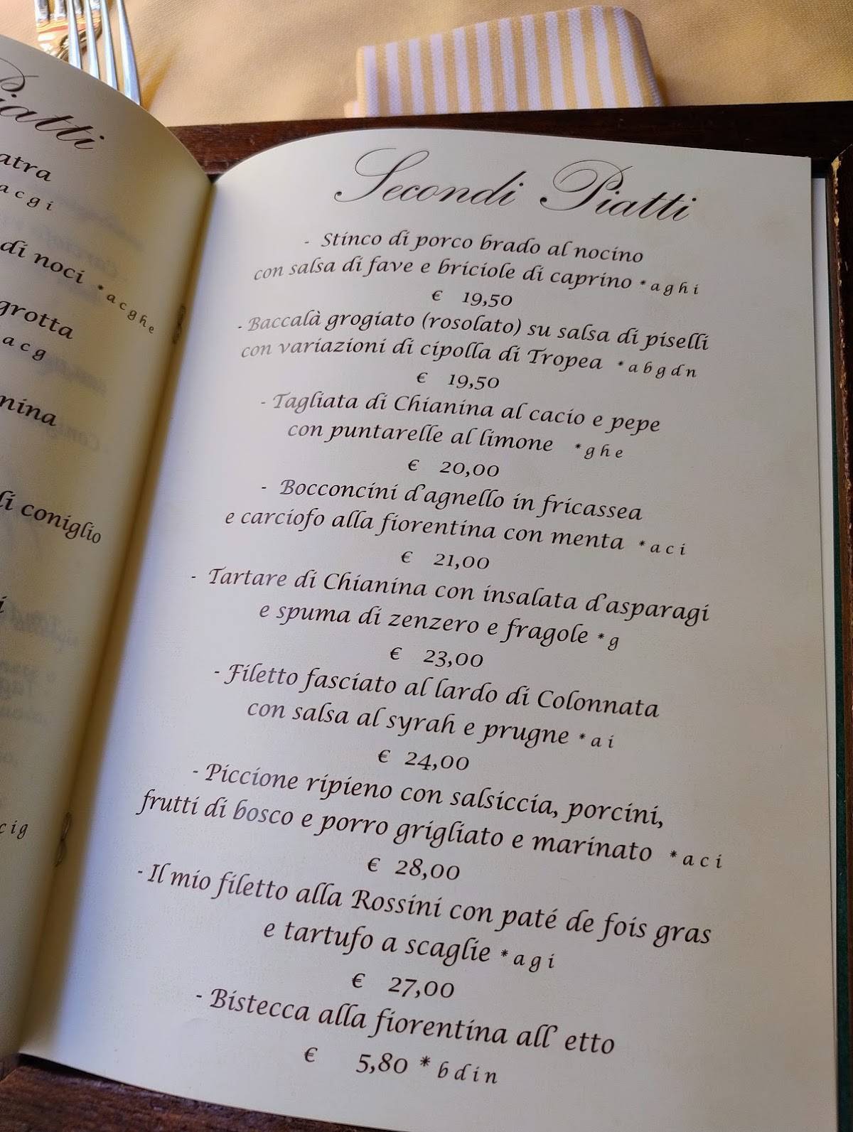 Menu di Osteria del Teatro 