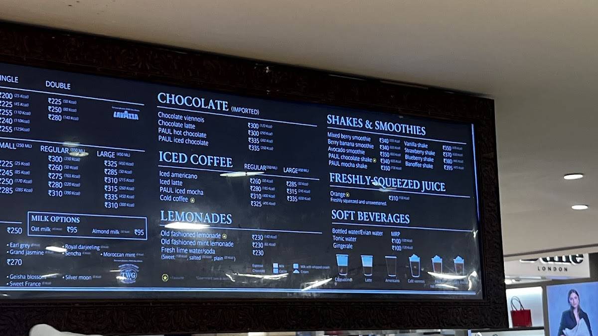 PAUL menu