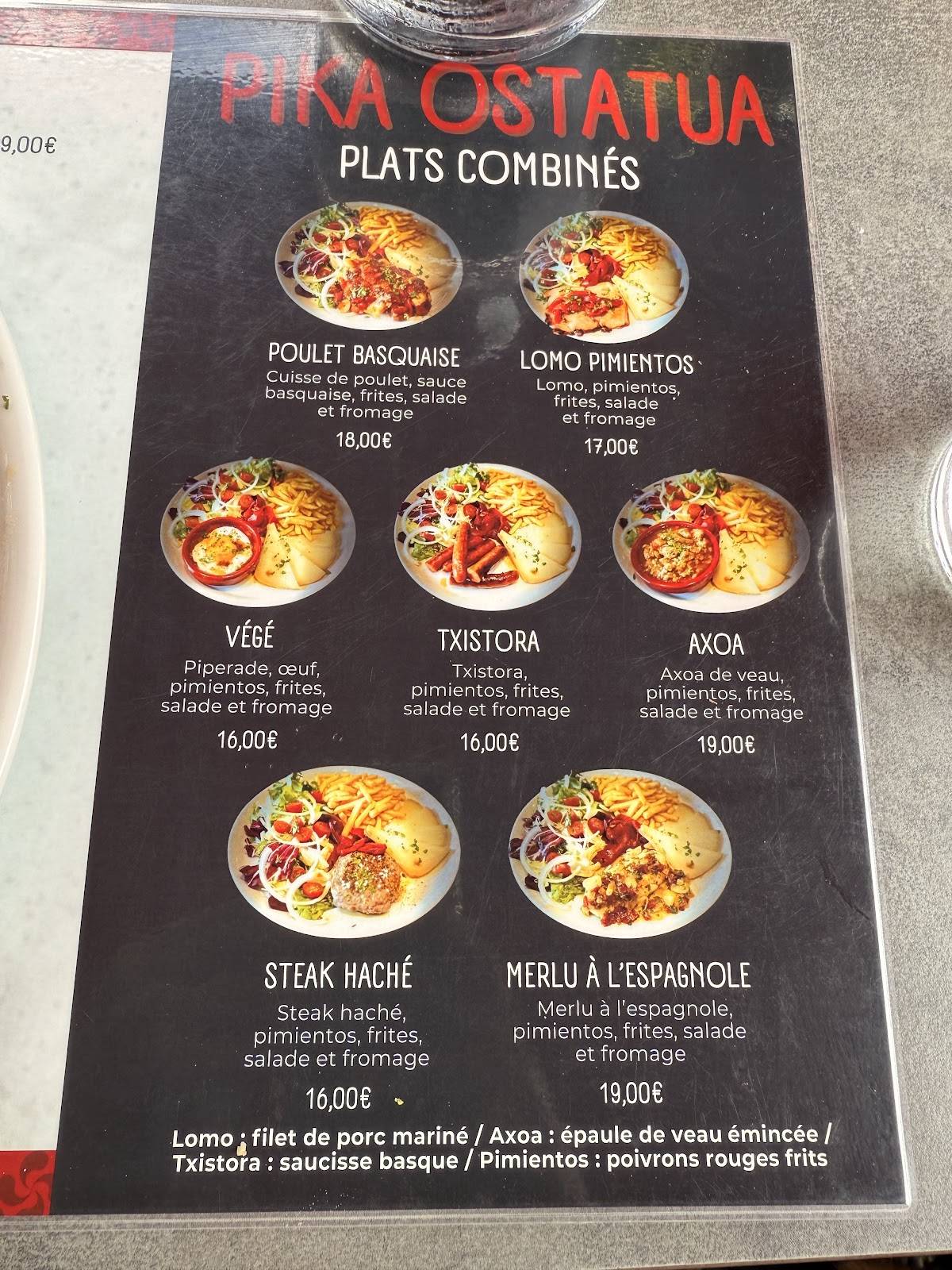 Menu de PIKA Ostatua