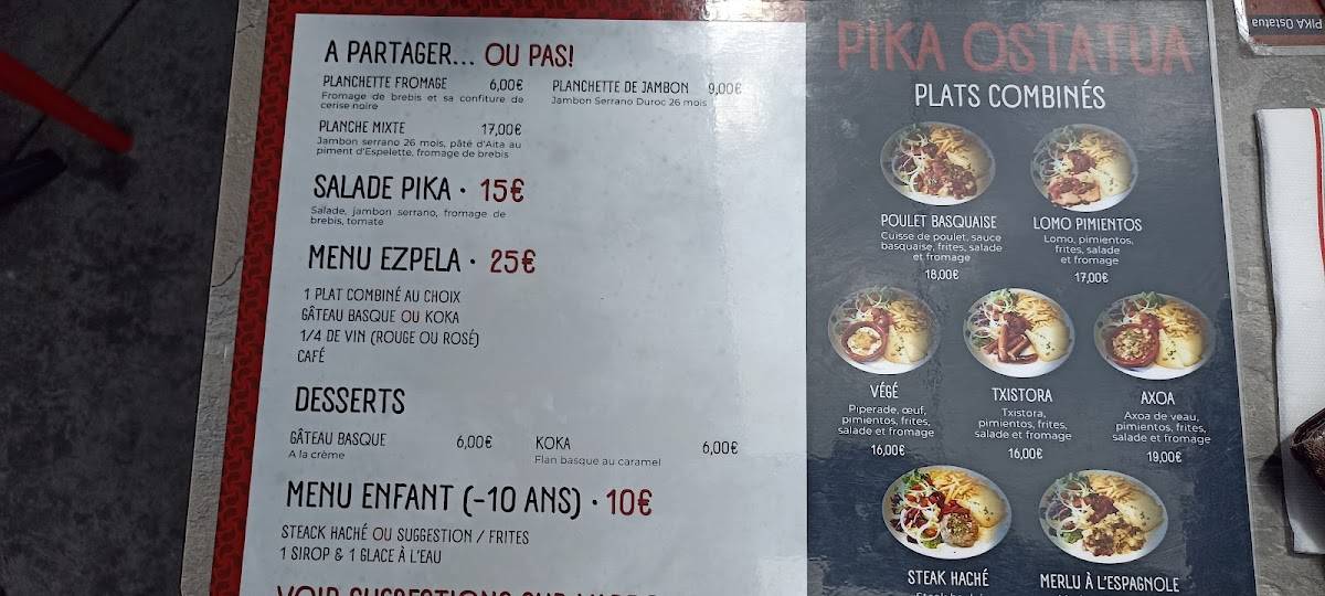 Menu de PIKA Ostatua
