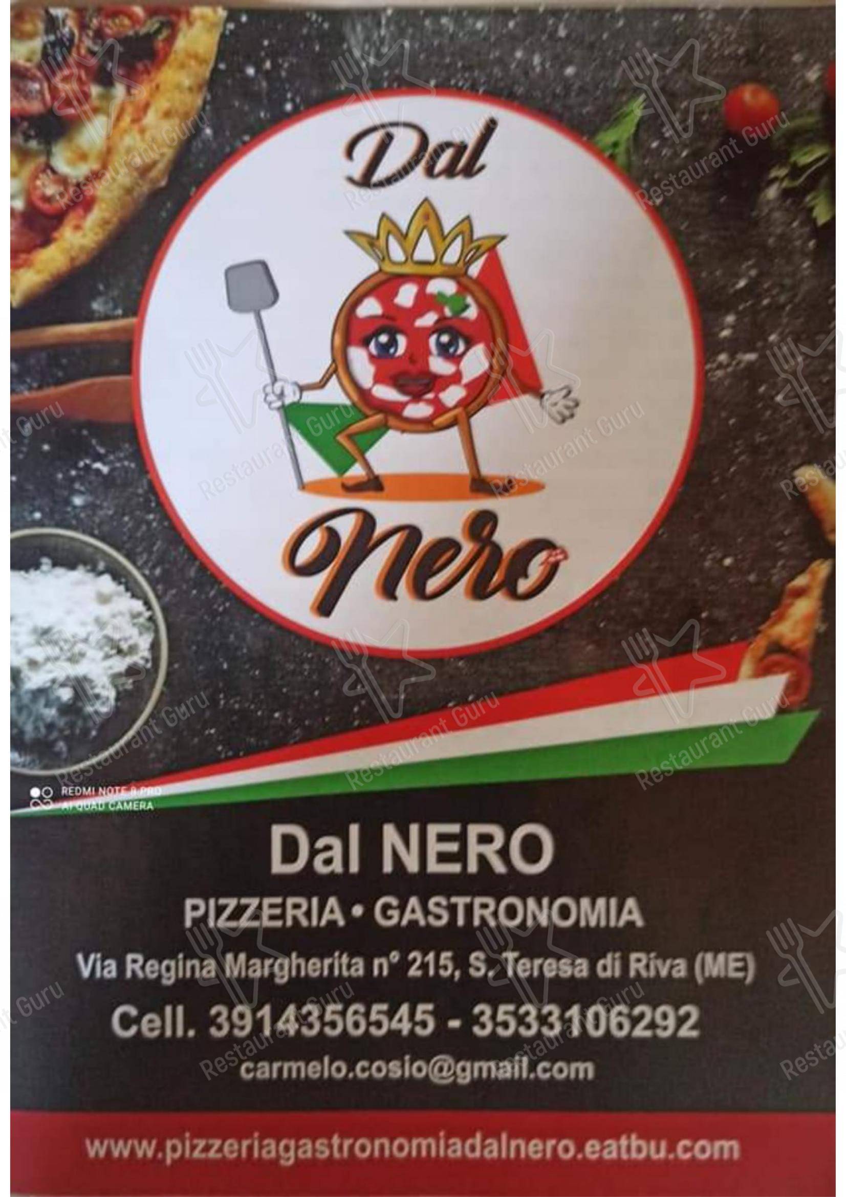 Menu di PIZZERIA GASTRONOMIA DAL NERO - Menu