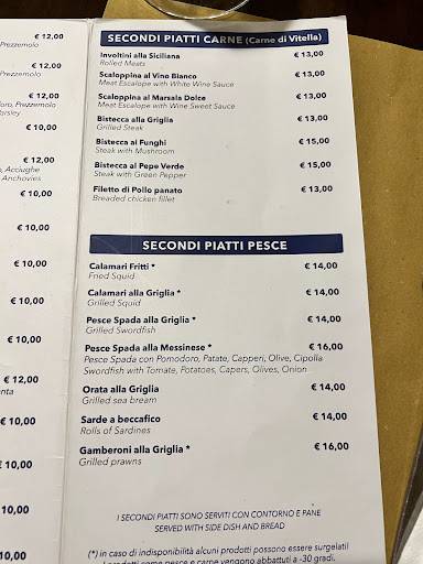 Menu di RISTORANTE PRIMI PIATTI 