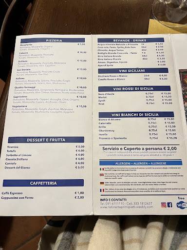 Menu di RISTORANTE PRIMI PIATTI 