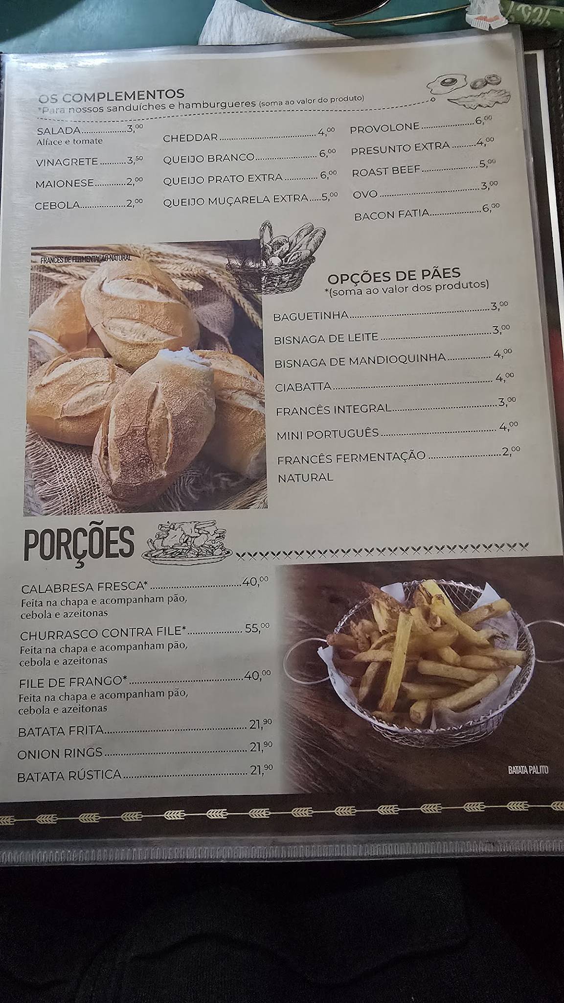 Padaria Trilha do Pão Km 39 cardápio
