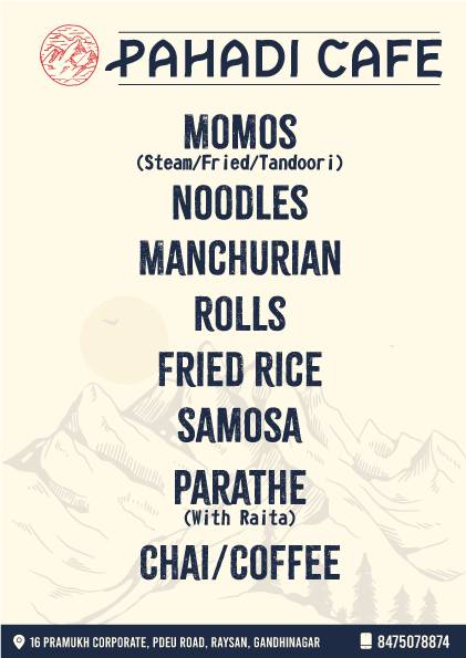 Pahadi Cafe menu